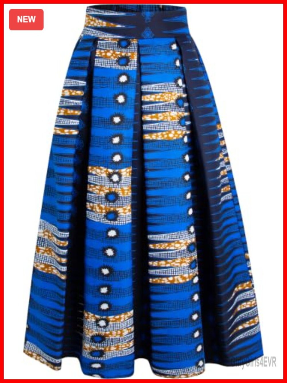 SHENBOLEN African Print Wax Long Maxi Skirt with Pockets